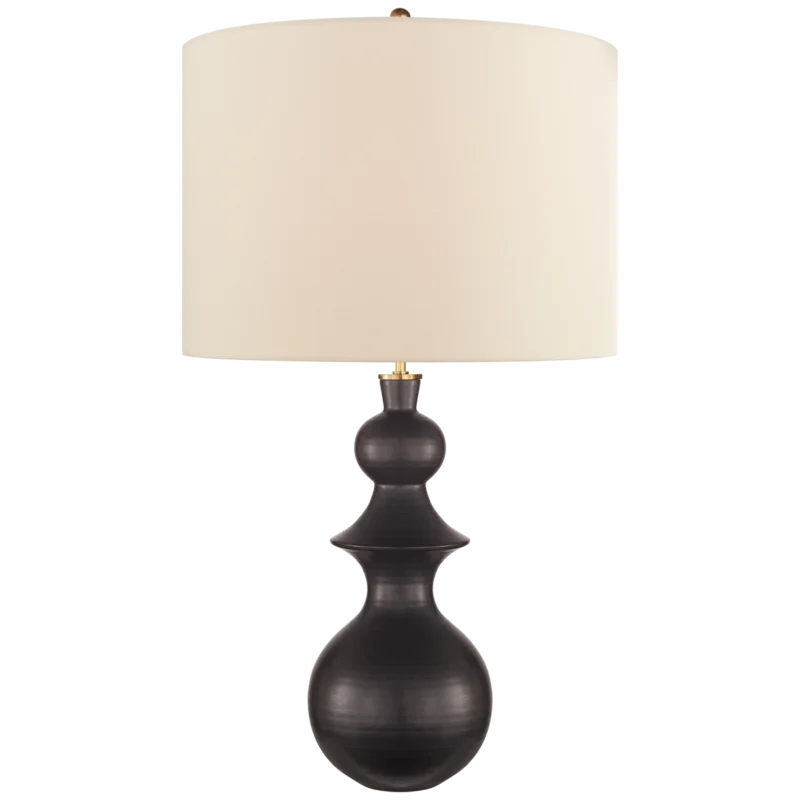 Saxon Oversize Outdoor Table Lamp in Metallic Black with Ceramic Shade