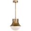 Antique-Burnished Brass Glass Bowl Pendant Light - 12"x10"
