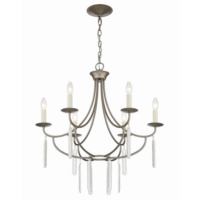 Arwen Silver 26" Classic Crystal Candle Chandelier