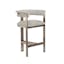 Darcy 26'' Fawn Taupe Upholstered Antique Bronze Counter Stool
