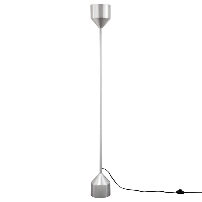 Elegant Kara 63'' Silver Metal Cone-Shaped Standing Floor Lamp