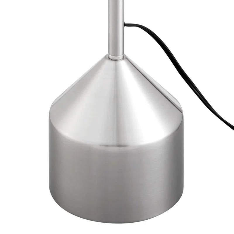 Elegant Kara 63'' Silver Metal Cone-Shaped Standing Floor Lamp