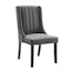 Glam Deco Gray Velvet Upholstered Parsons Side Chair Set