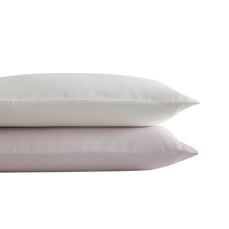 Eyelet Pink Queen Sheet Set in Cotton-Polyester Blend with Deep Pockets