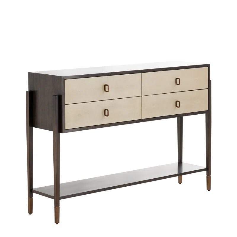 Nora Brindle Solid Wood Console Table with Storage