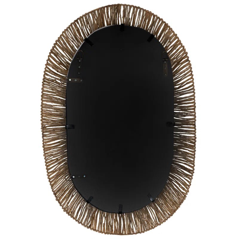 Itzayana 39.75'' Natural Woven Oval Wall Mirror