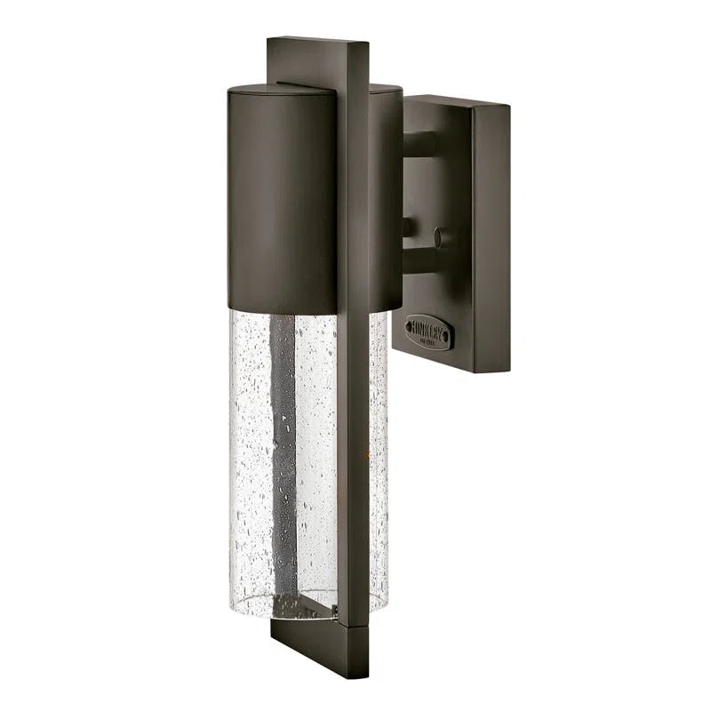 Shelter 12" Buckeye Bronze LED Outdoor Wall Sconce with Clear Seedy Glass