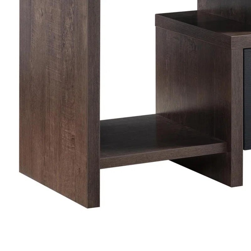 Elle 61'' Walnut TV Media Console with 3 Compartments and Drawer