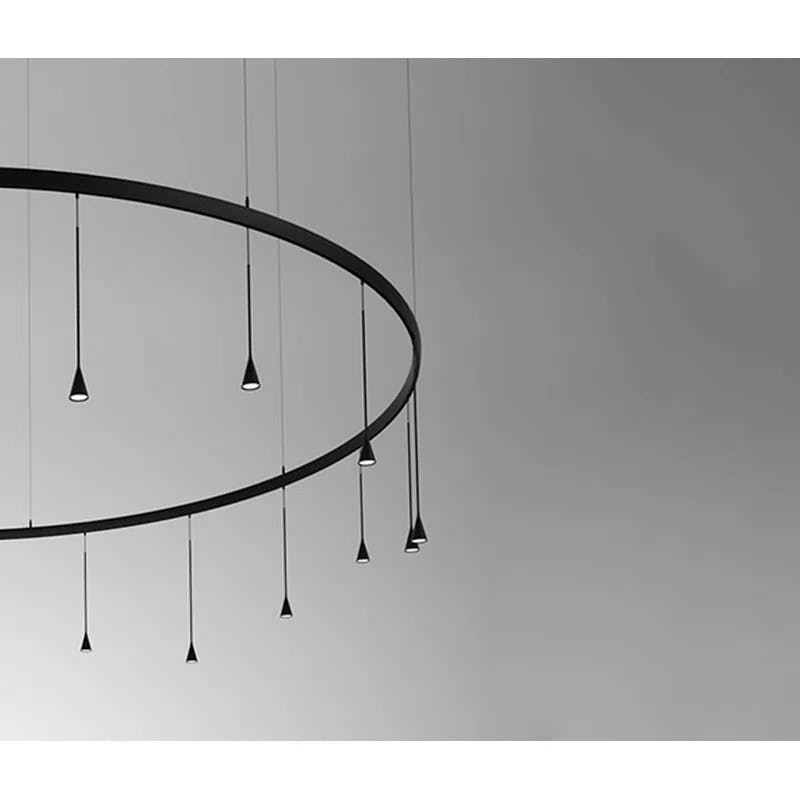 Ebony Black LED 16-Light Skybell Circular Pendant