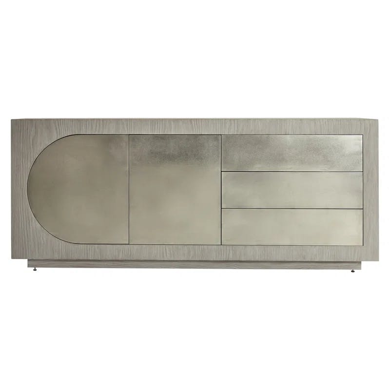 Trianon Contemporary Beige Pine Sideboard with Aluminum Accents