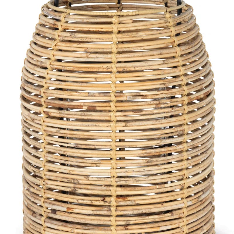 Monica 19'' Natural Bamboo Woven Hurricane Candleholder