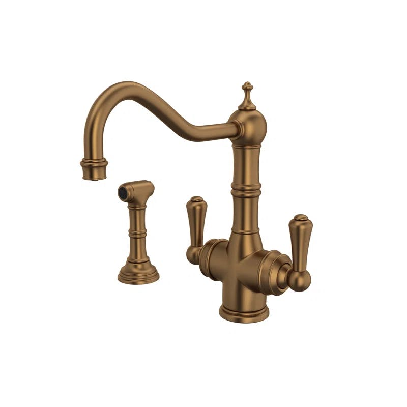Classic Elegance 11" Polished Nickel Dual Handle Kitchen Faucet