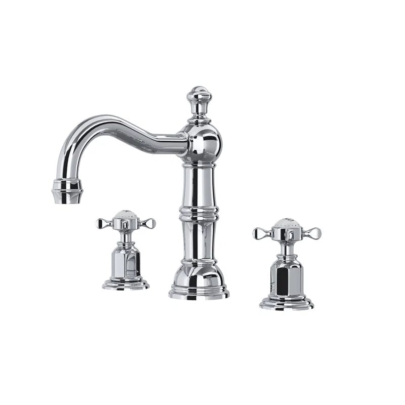 Elegance 8" Polished Nickel Widespread Bathroom Faucet with Brass Finish