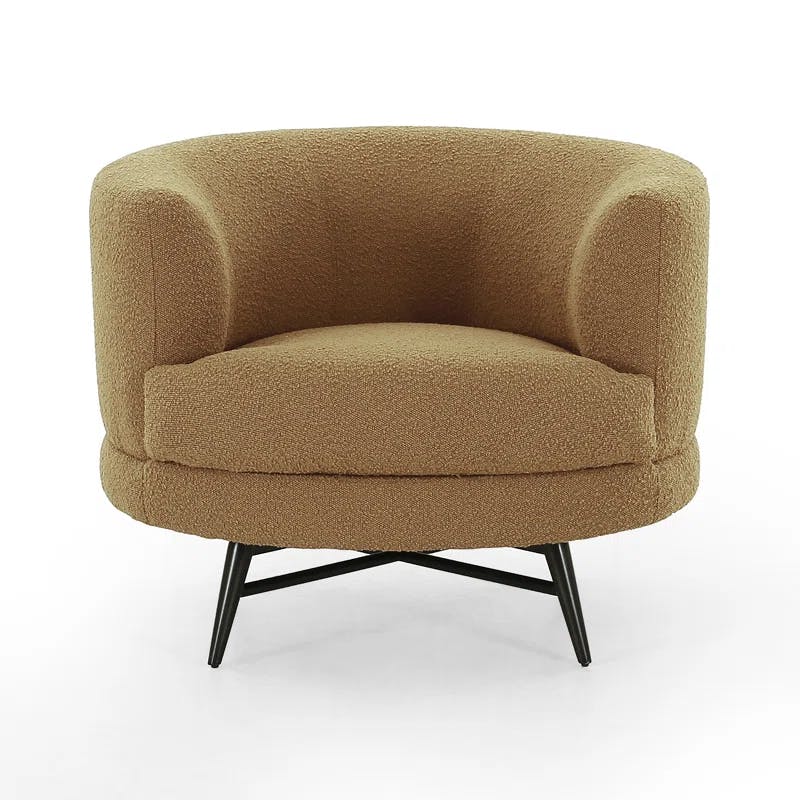 Copenhagen Amber Contemporary Swivel Chair with Metal Base