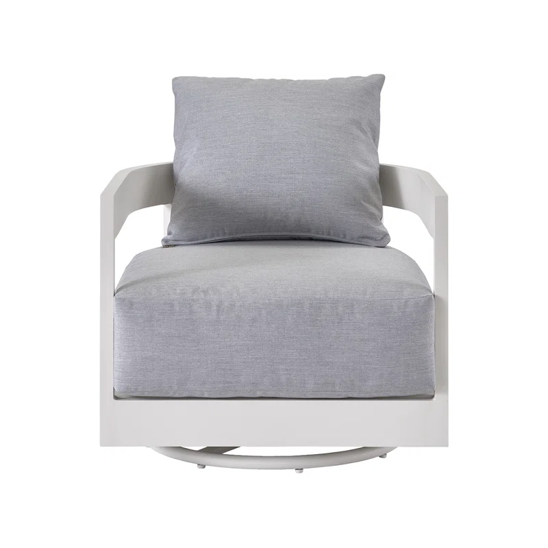 South Beach Gray Swivel Lounge Chair with Sunbrella Cushions