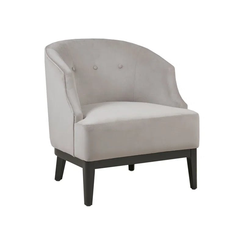 Elegant Black Velvet Tufted Accent Chair with Manufactured Wood Base