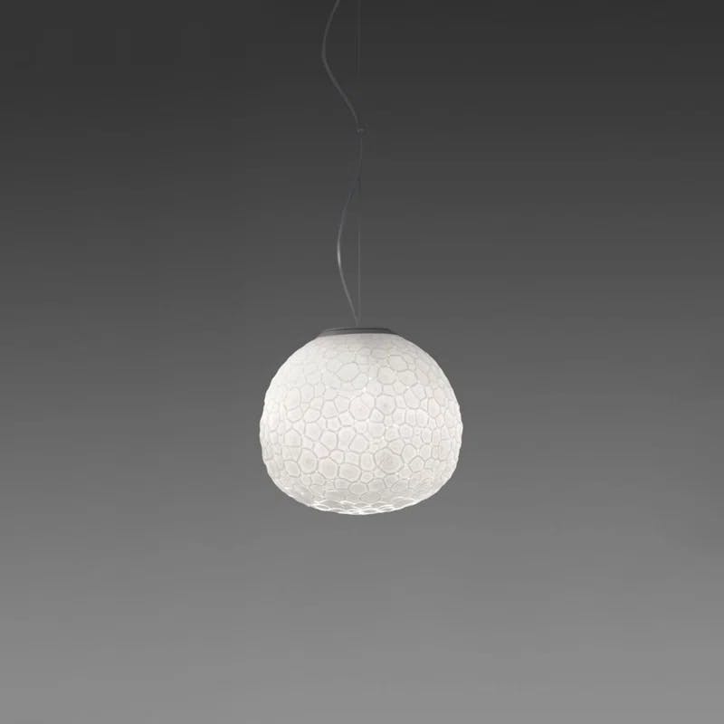 Meteorite Elegance 15" LED White Glass Suspension Light