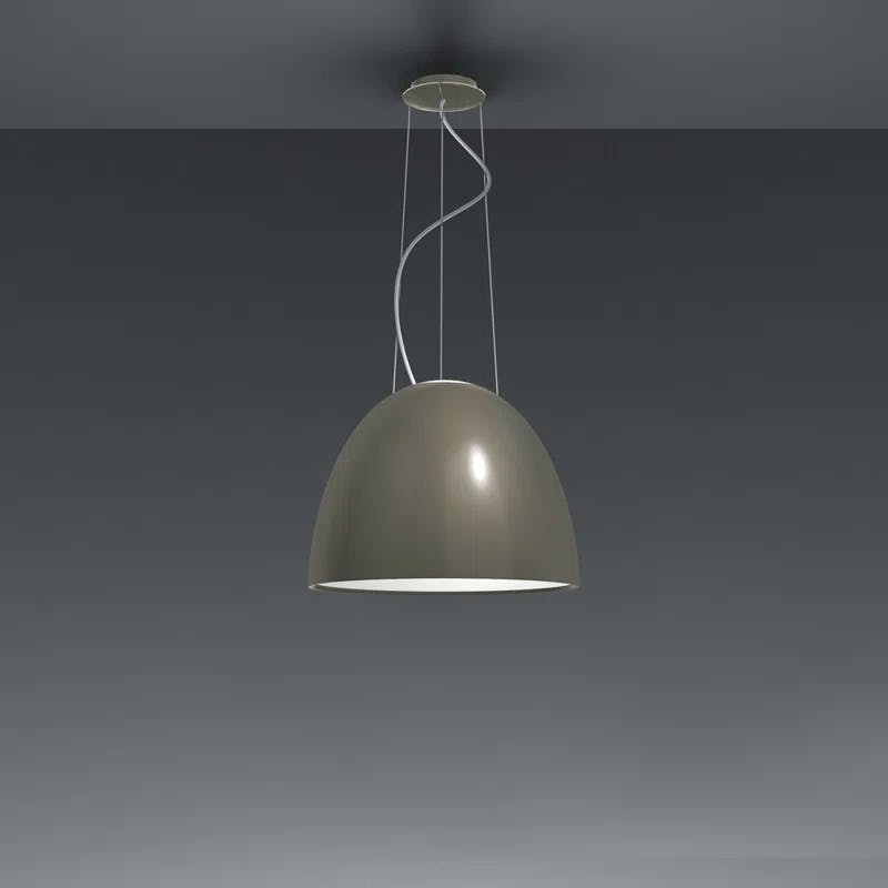 Gloss Grey Aluminum Dome Pendant Light with Adjustable Length