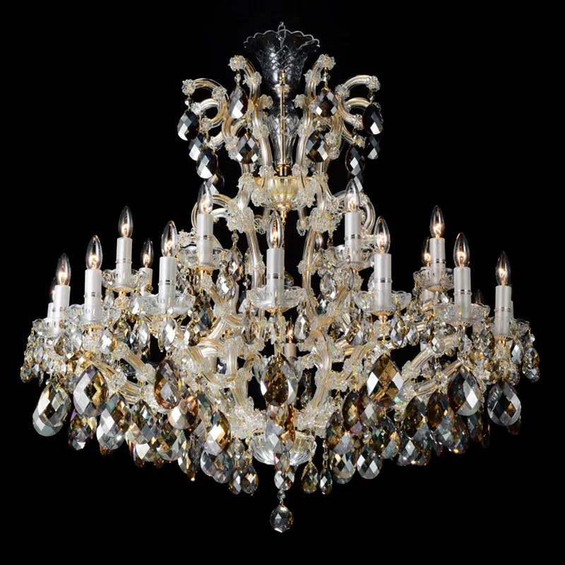 La Scala Glam Gold Crystal 25-Light Candle Chandelier