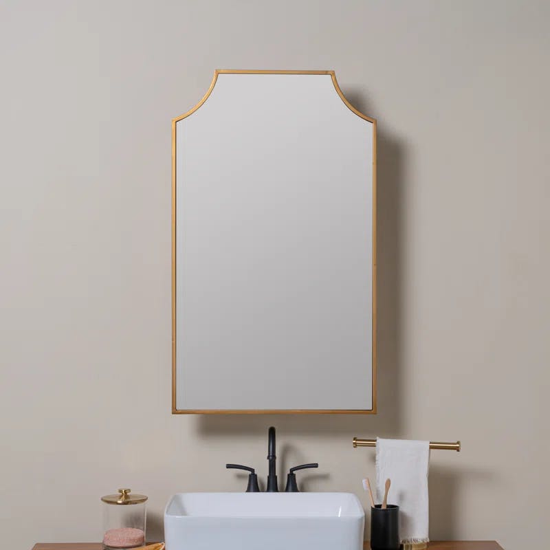 Simone Elegant Gold 36" Mirrored Medicine Cabinet
