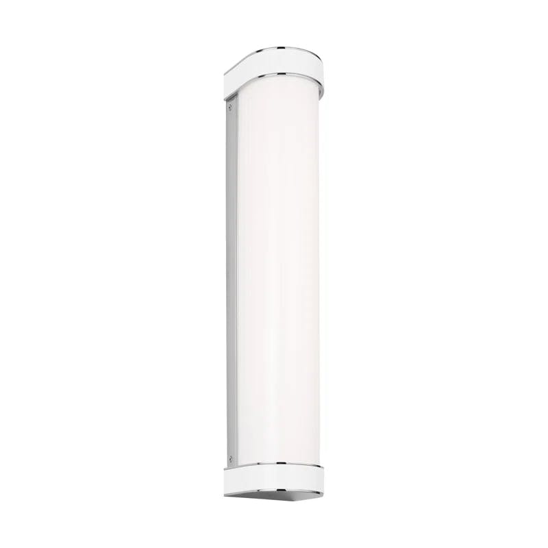 Monroe 24" Dimmable LED Outdoor Cylinder Vanity Light in Polished Nickel