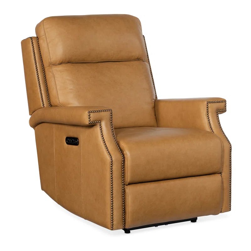 Shattered Coin Butterscotch Zero Gravity Leather Recliner
