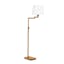 Adjustable Natural Brass Virtue Floor Lamp with Linen Shade