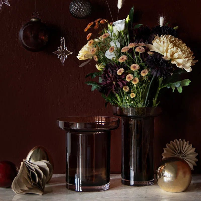 Limelight Maroon Crystal Mid-Century Modern Table Vase