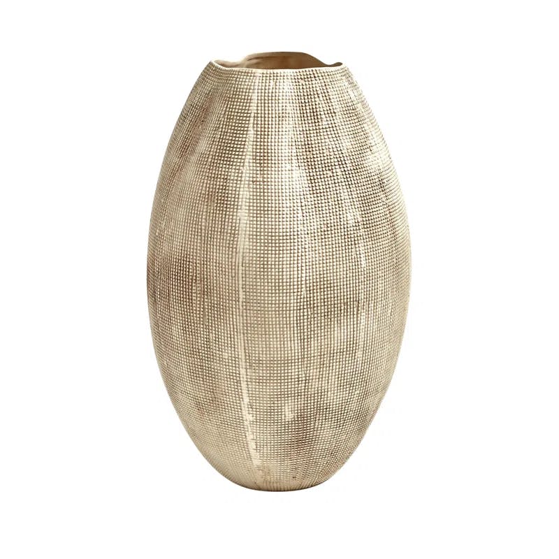 Elegant Traditional Cream Ceramic Decorative Vase 20.5"