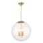 Elegance in Illumination: 3-Light Natural Brass Globe Pendant