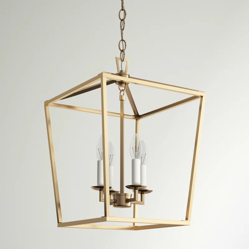 Dianna 18" Satin Brass Indoor/Outdoor 4-Light Lantern Pendant