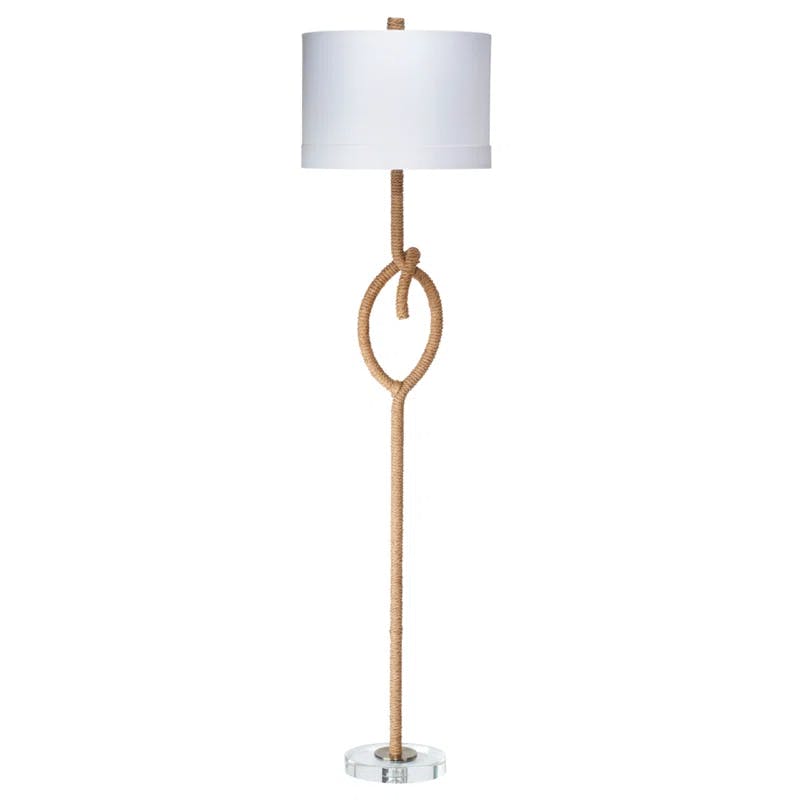 Jamie Young Coastal Knot 58.5'' Natural Floor Lamp with White Linen Shade