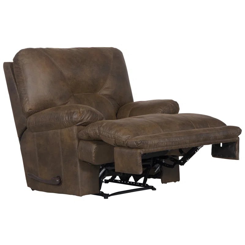 Elk Brown 42" Faux Leather Traditional Recliner