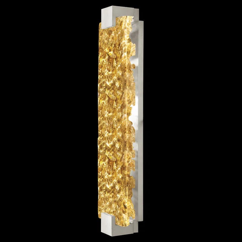 Elysian 27.75" Silver LED Sconce with Gold Highlighted Glass