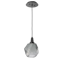 Gem LED Geometric Pendant in Matte Black with Smoke Glass