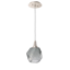 Gem LED Geometric Pendant in Metallic Beige Silver with Smoke Shade