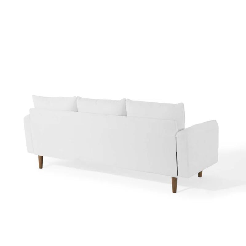 Revive 55'' White Polyester Sectional Sofa with Removable Cushions