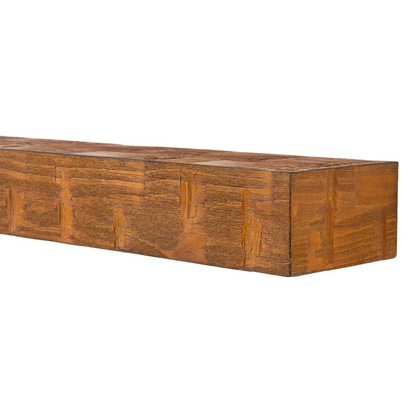 Bodie 72" Chestnut Hand-Distressed Wooden Mantel Shelf