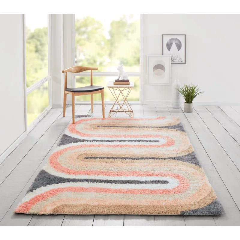 Pastel Prism Hand-Tufted Shag Rug 5' x 7', Stain-Resistant