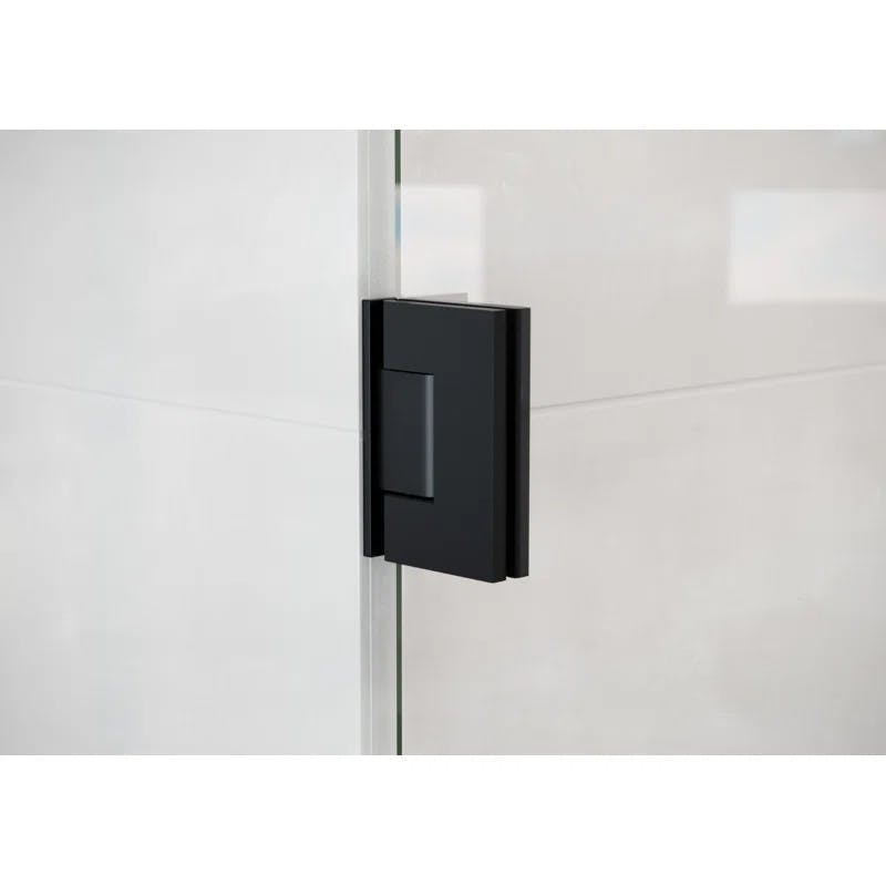 Illume Matte Black 78"x66.5" Frameless Wall Hinge Shower Door