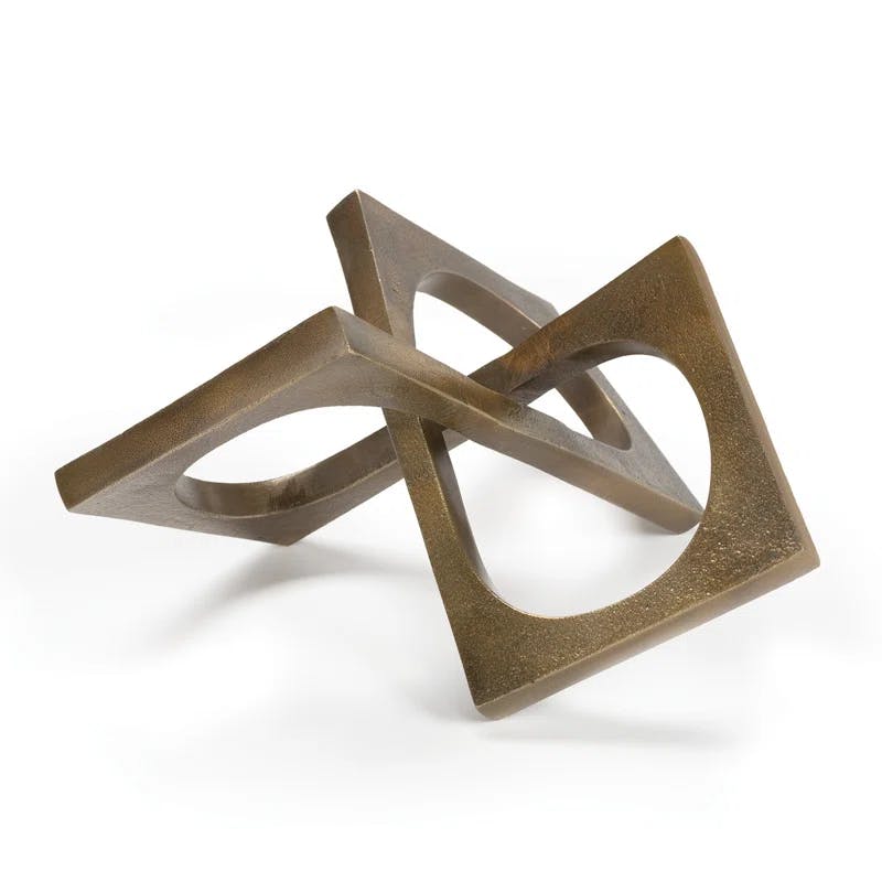 Brasstone Angular & Curved Metal Sculpture, 10.25"