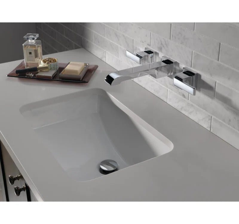 Elegant 13 3/4" Chrome Brass Wall-Mounted Modern Bathroom Faucet