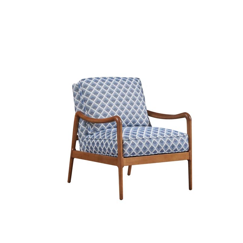 Blue and Brown Newport Brentwood Custom Upholstered Armchair