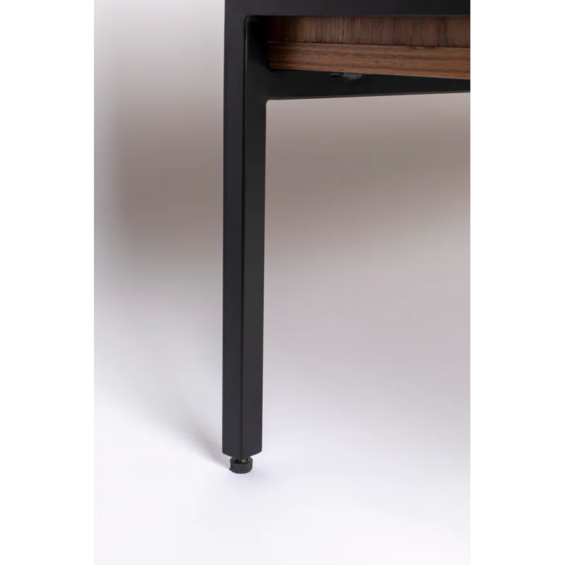 Hardy 63'' Walnut Wood Sideboard with Minimalist Black Base