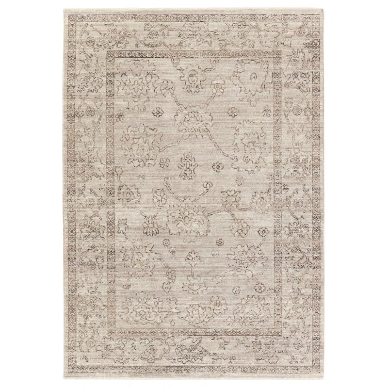 Camille Handcrafted Floral Gray Synthetic Runner Rug, 2'6" x 8'