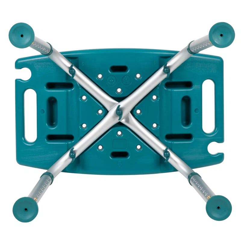 ErgoComfort Teal Adjustable Bath & Shower Chair with Non-Slip Feet