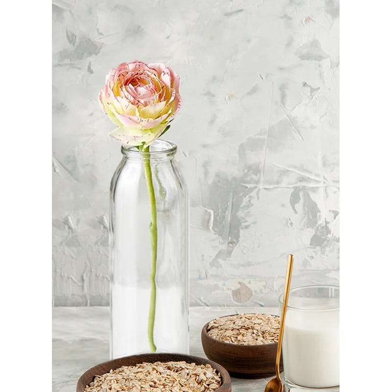 Serene Elegance Clear Glass Bud Vases, Set of 6 - Modern Home Accent