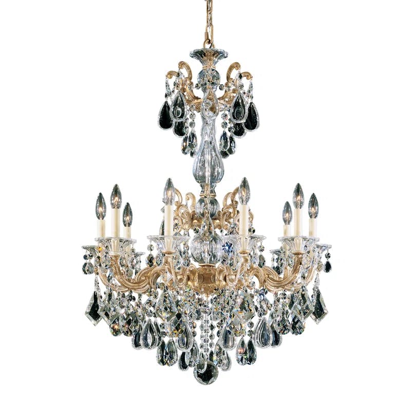 La Scala French Gold 10-Light Empire Chandelier with Clear Heritage Crystals