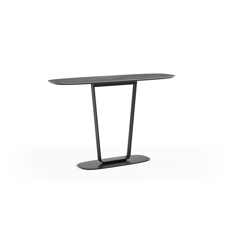 Alto Grey Porcelain Top Console Table with Steel Frame