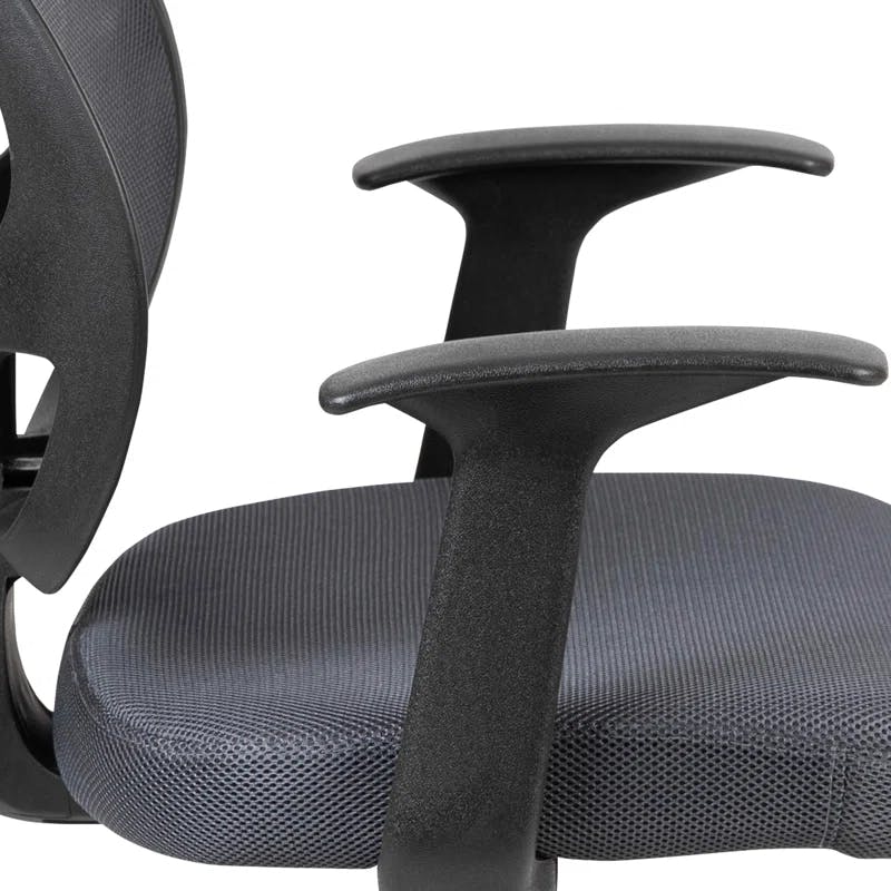 ErgoFlex Mid-Back Gray Mesh Swivel Task Chair with Plastic Base